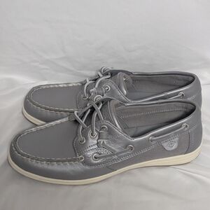 Women's Silver Sperry Top-Sider Boat Shoes